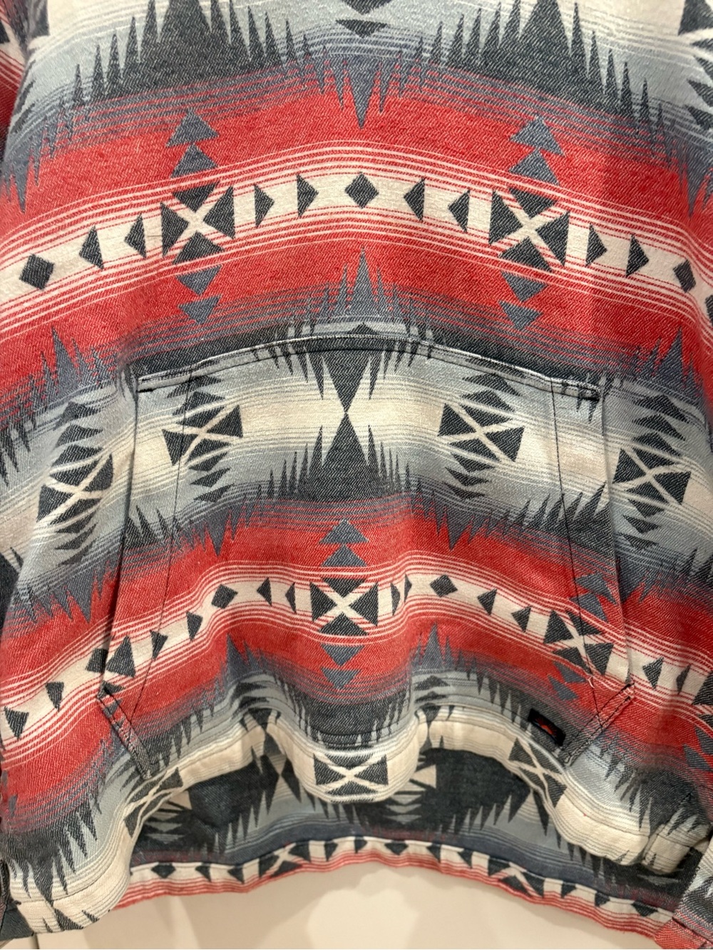 Faherty Red, Navy & Cream Southwestern Hoodie - Picture 3 of 6